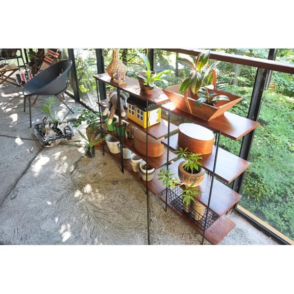 薄型 壁 北欧 4段 シンプル スリム シェルフ オープンラック ワイド