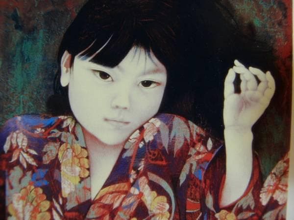 智内兄助、八重霞、新品額装付、画集画、状態良好