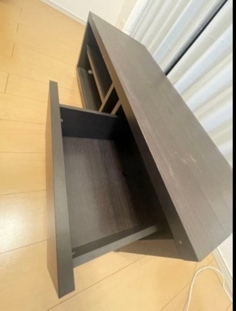 ダークブラウン テレビ台 引き出し付き