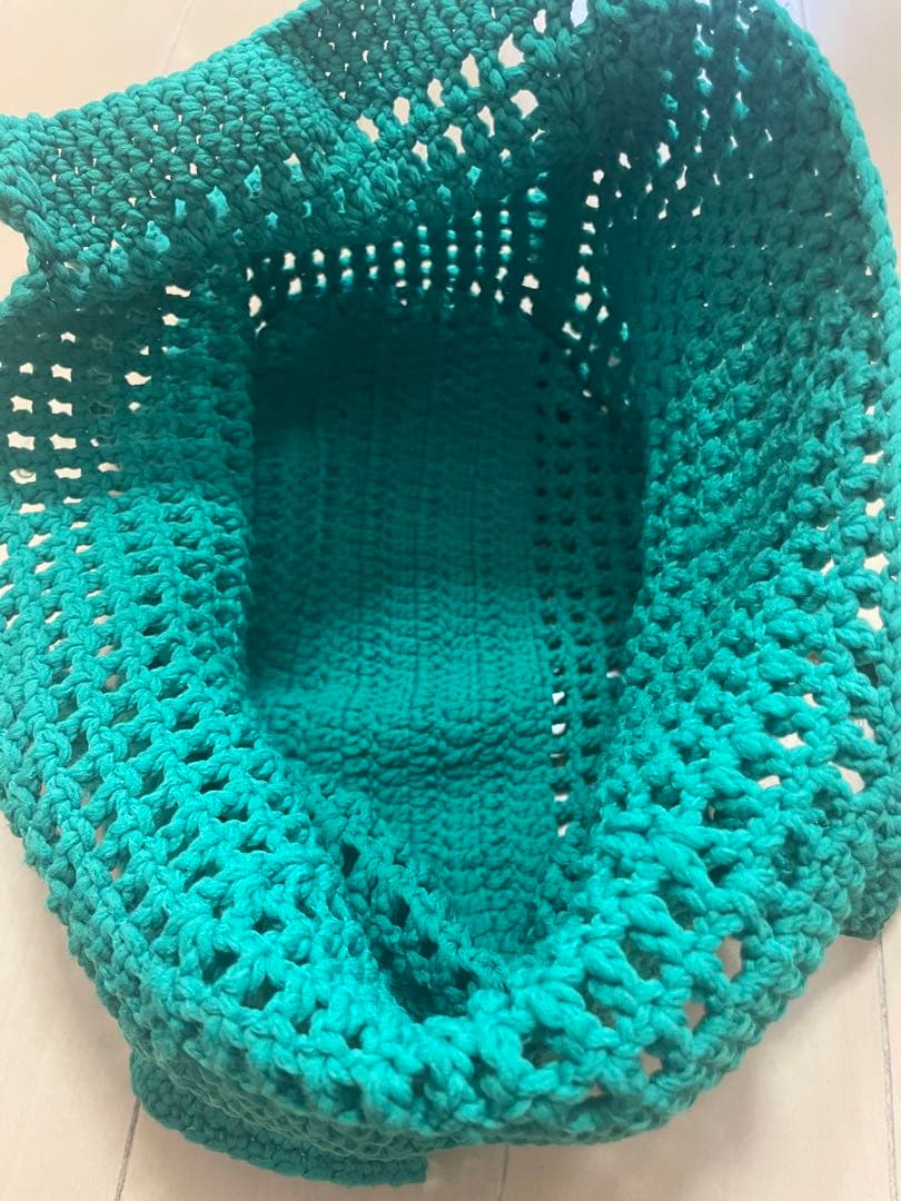 ハンドメイド　手編みニットバッグ　カバン　ショルダーバッグ