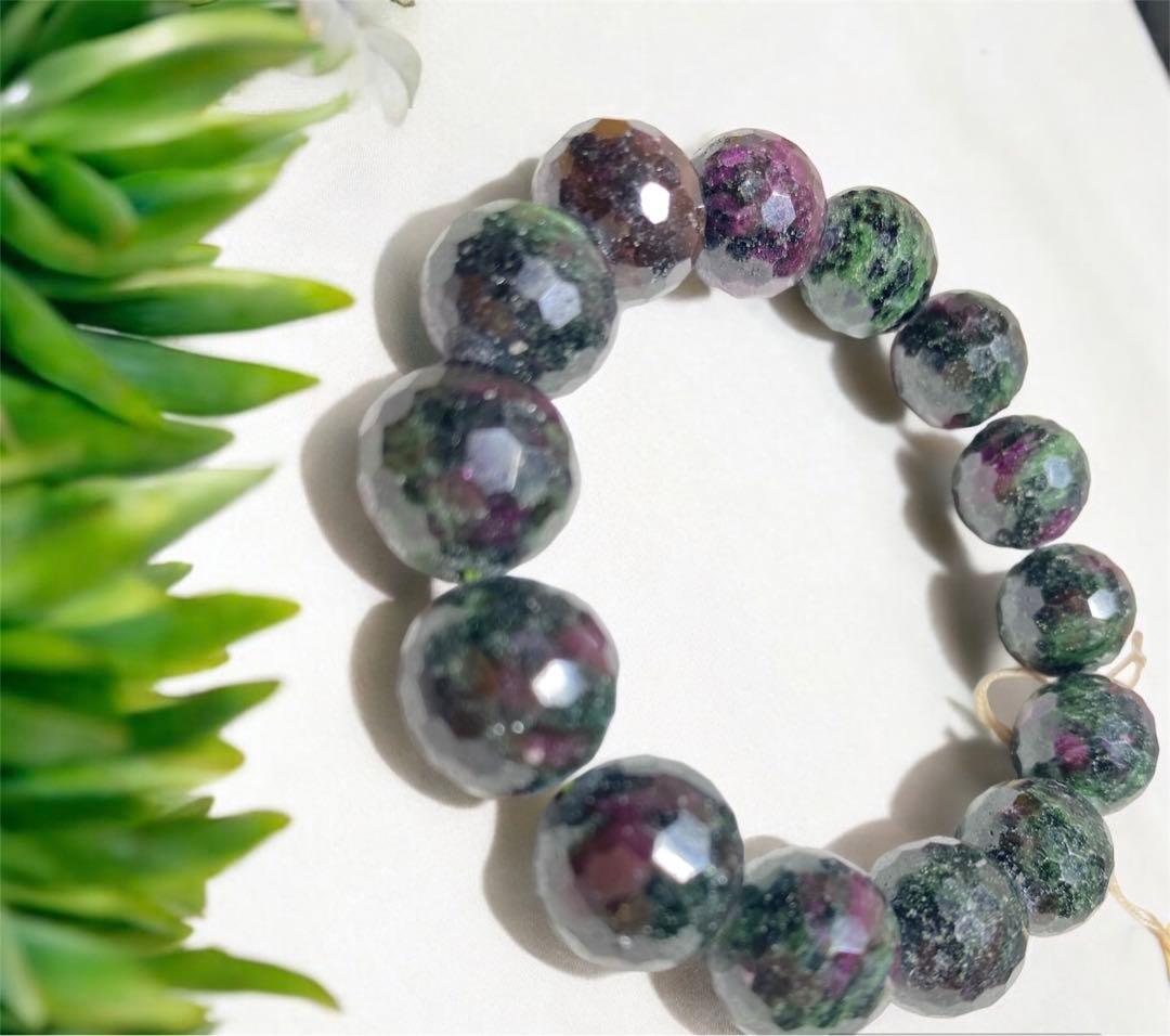 7月 誕生石 ルビーインゾイサイト 天然石 パワーストーンブレスレット