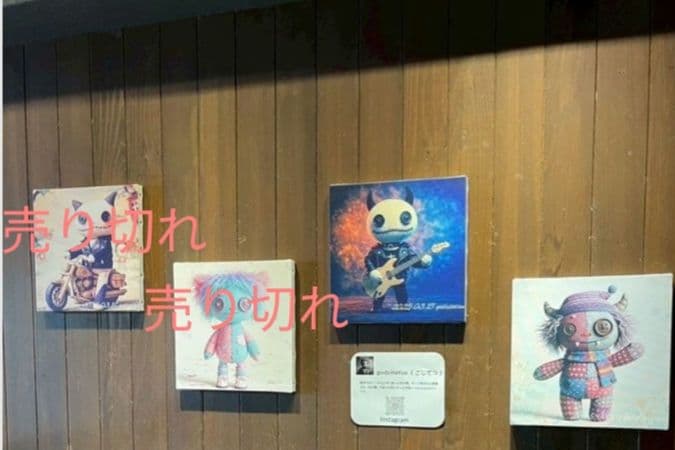 自身のオリジナルキャラクターのキャンバスボード