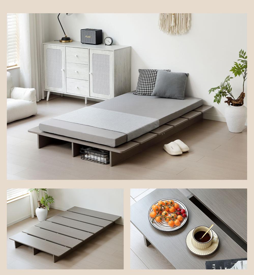 大人気！【幅120cm・S】ベッド ローベッド すのこベッド おしゃれ GRAY