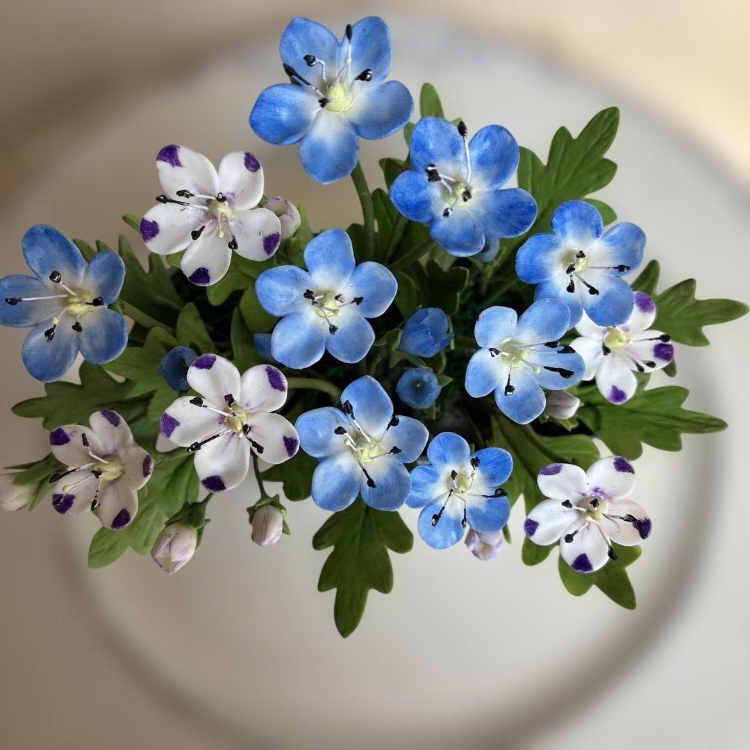 ロサ様♡専用　クレイフラワーネモフィラ(ミックス) ・がく紫陽花