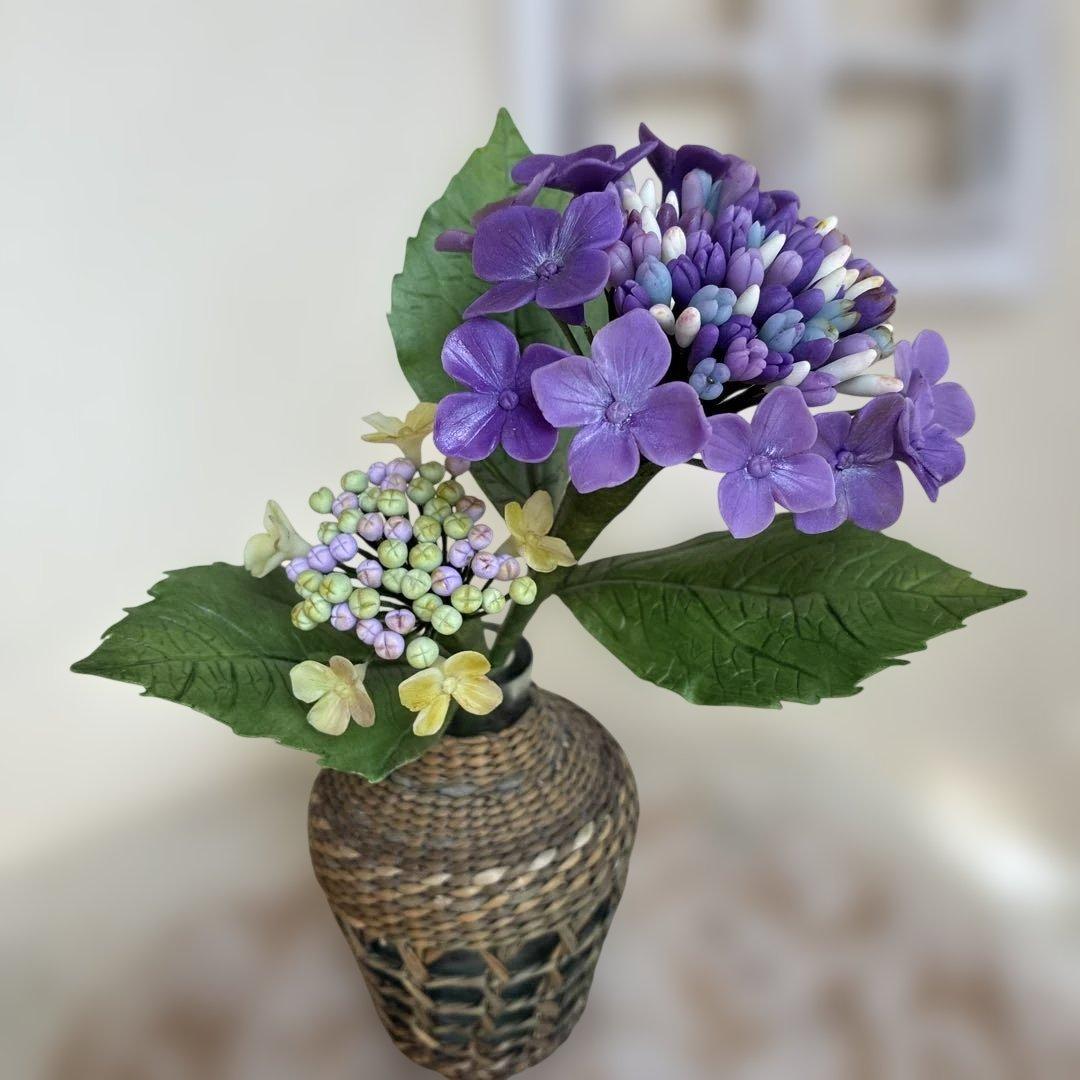 ロサ様♡専用　クレイフラワーネモフィラ(ミックス) ・がく紫陽花