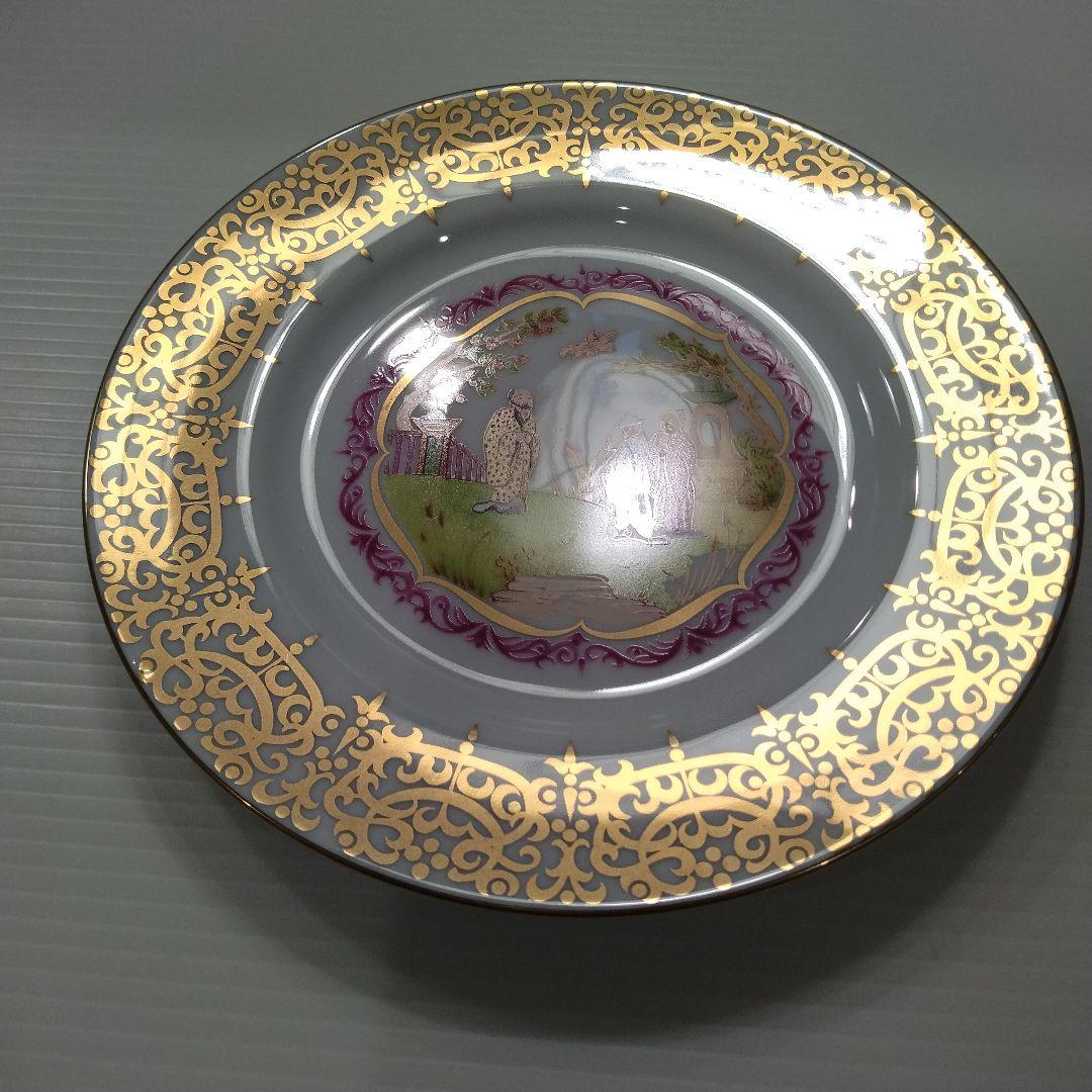 世界の偉大なカップと受皿 ケーキ皿 アンティーク 金彩 24K 皿 19,5cm