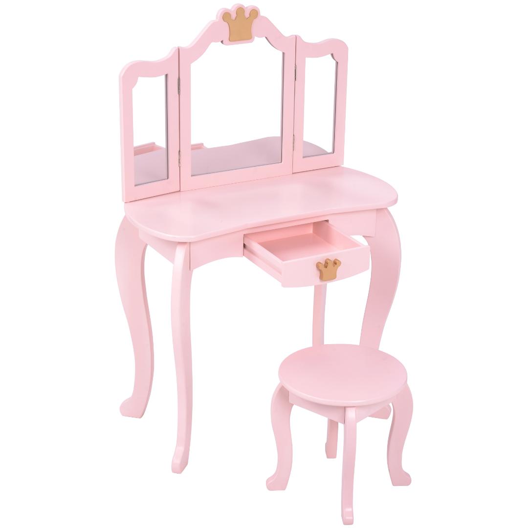 ドレッサー おままごと姫系 子供ドレッサー お化粧 おめかし メイク台 ミラー