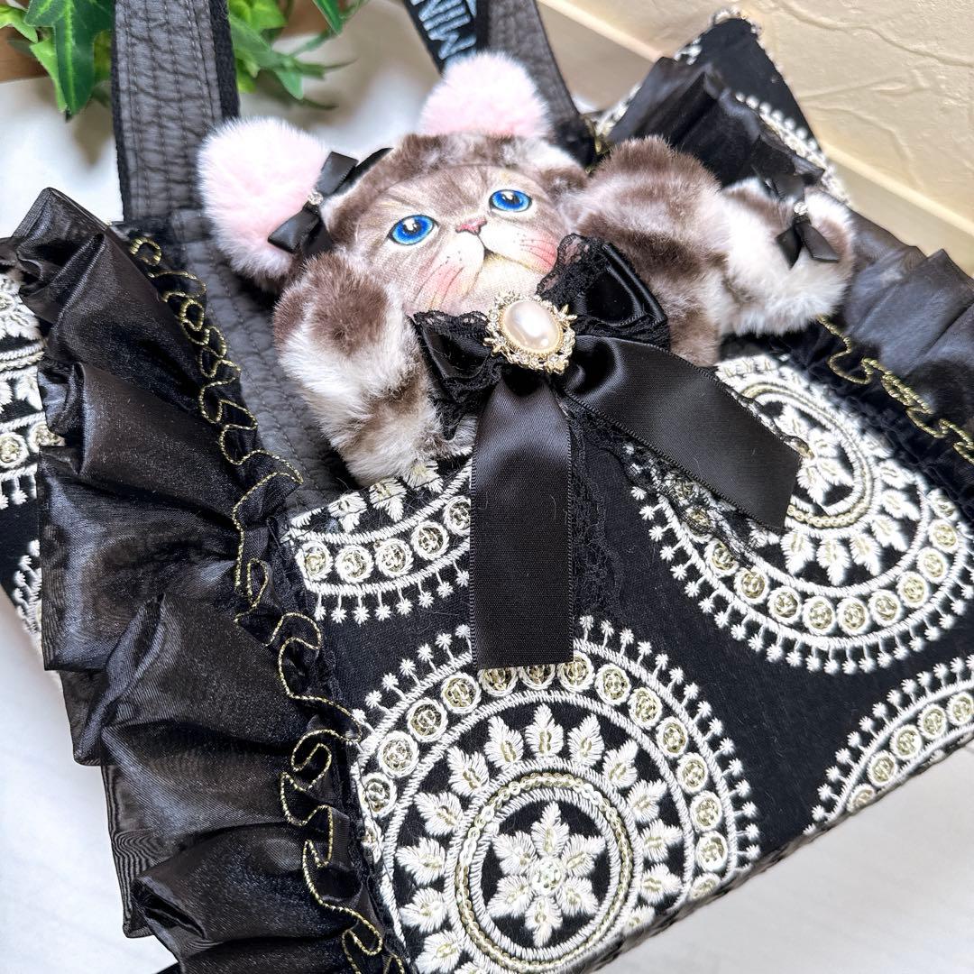 灰*猿様 コヤンイサムチュン♡上品インド刺繍×ヌビ！ルミちゃんのフリルトートバッ