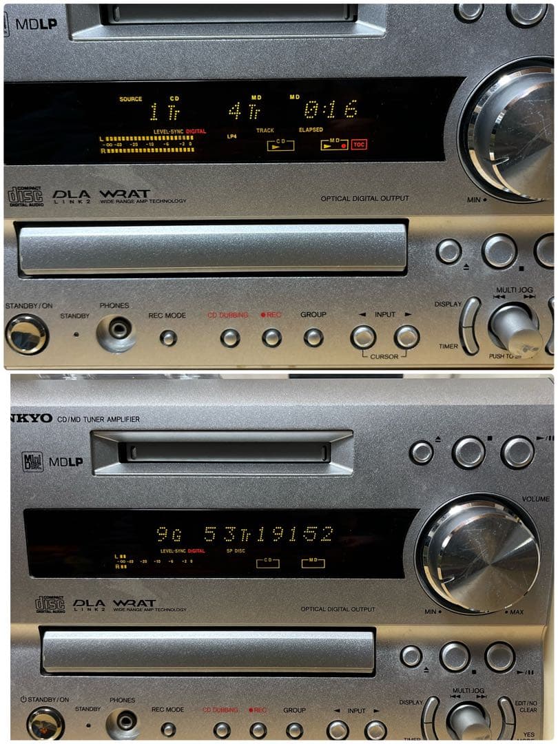 オンキョー CD/MD チューナーアンプ　FR-7GX＋ D-B8 光沢ピアノW