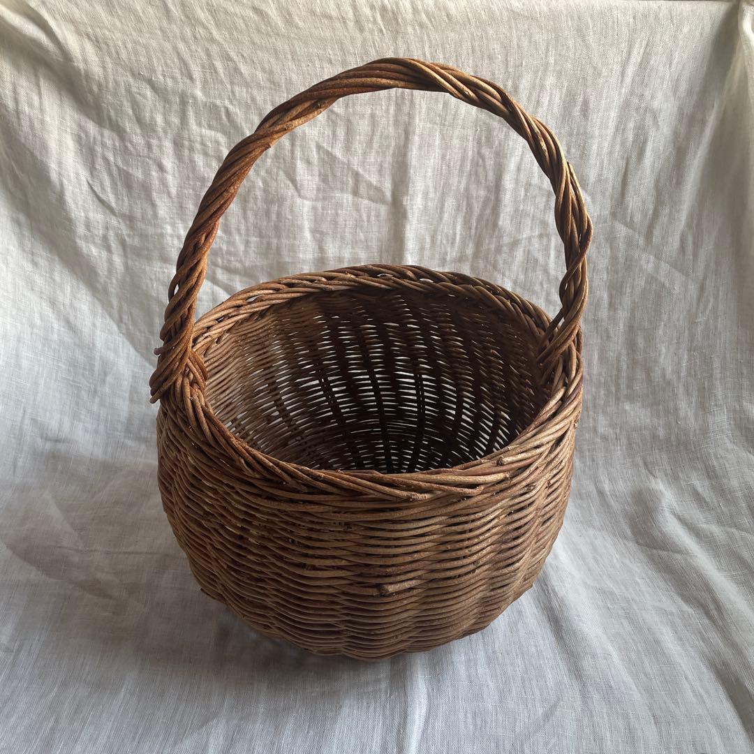 あけび　持ち手つきかご　あけびかご　古道具
