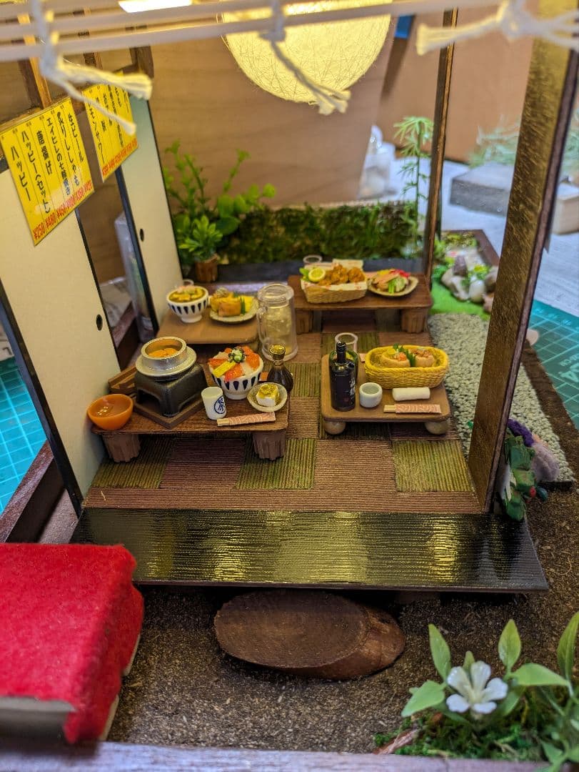 ミニチュアハウス　ハンドメイド　和居酒屋ドールハウスコンコンブル
