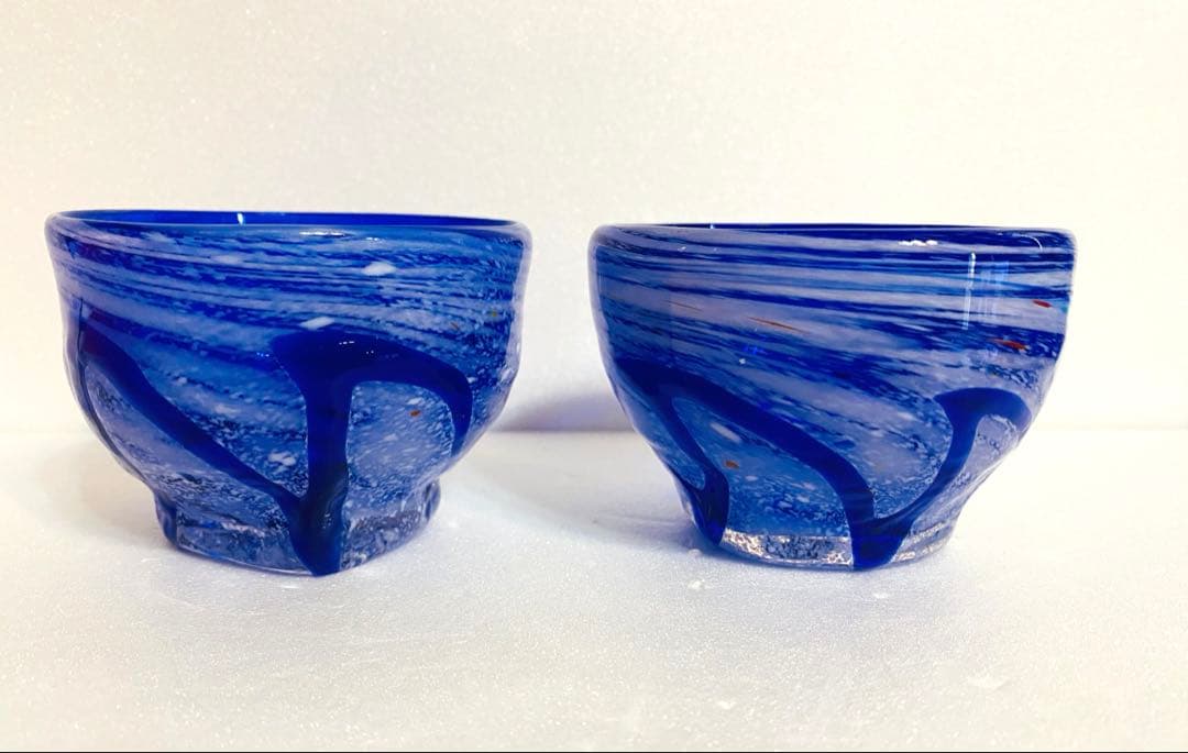 琉球ガラス　Glass Studio 尋 屋我平尋　ぐい呑み小鉢2点セット