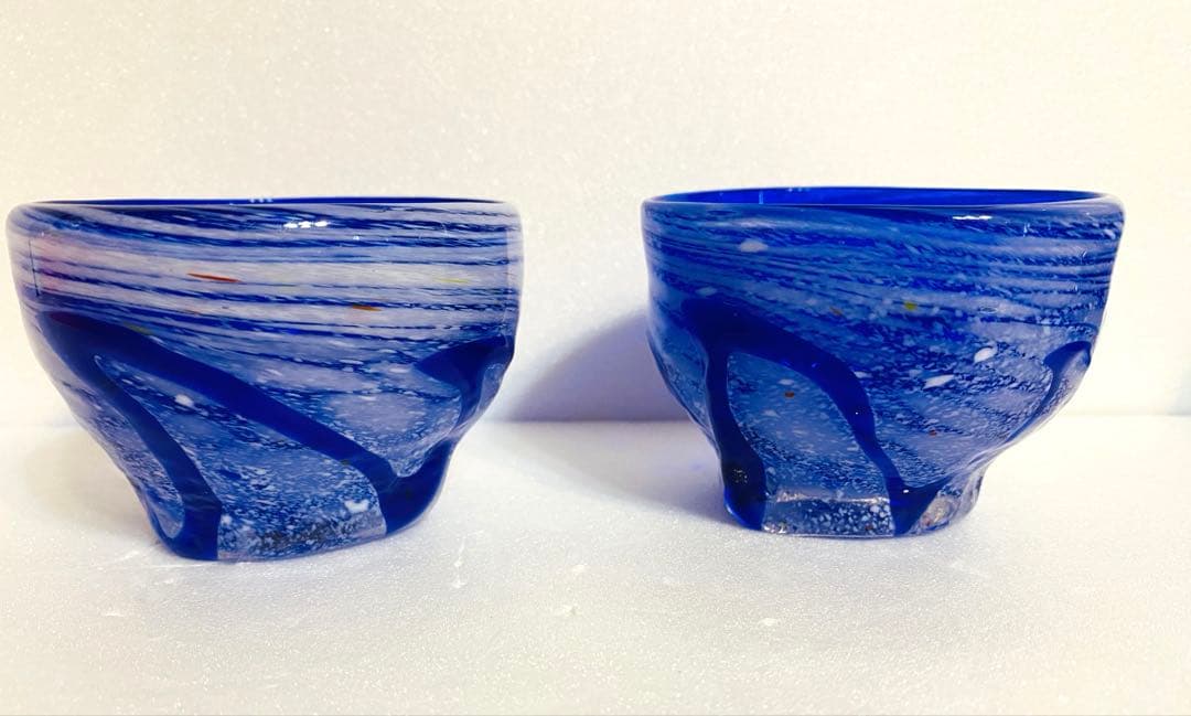 琉球ガラス　Glass Studio 尋 屋我平尋　ぐい呑み小鉢2点セット