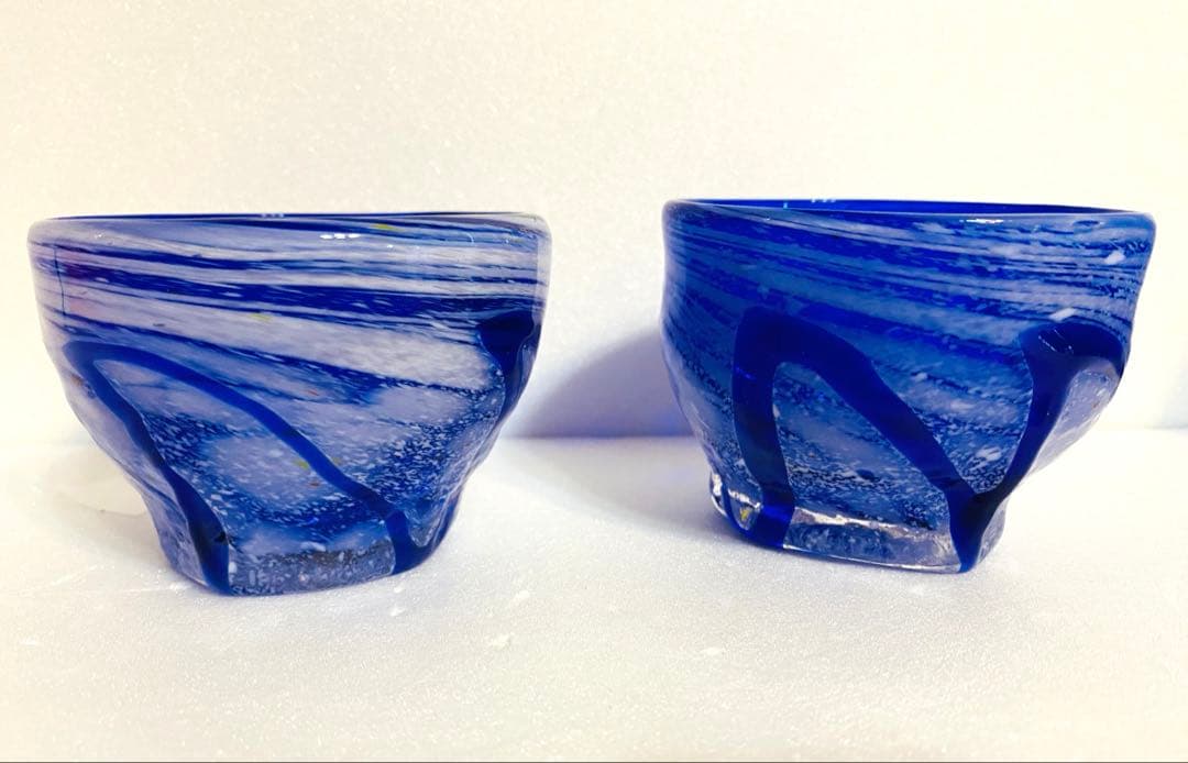 琉球ガラス　Glass Studio 尋 屋我平尋　ぐい呑み小鉢2点セット