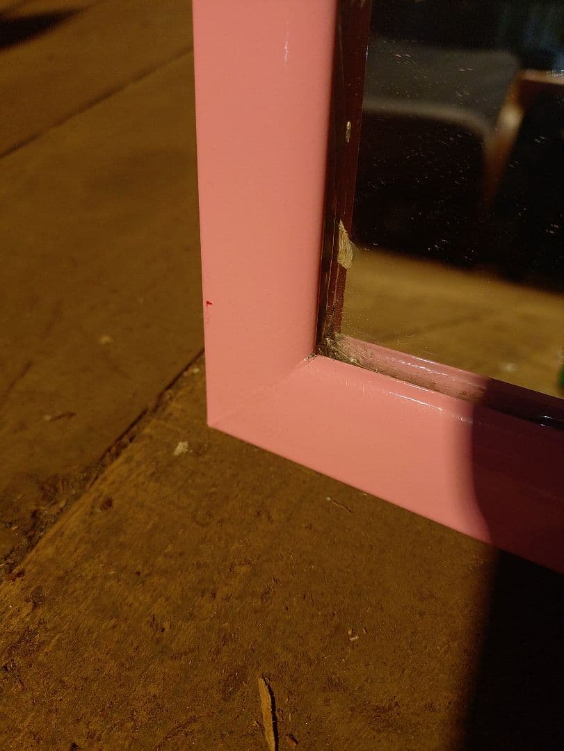 昭和レトロ　スタンドミラー　ハイビスカス　ピンク　ビンテージ　アイアンフレーム