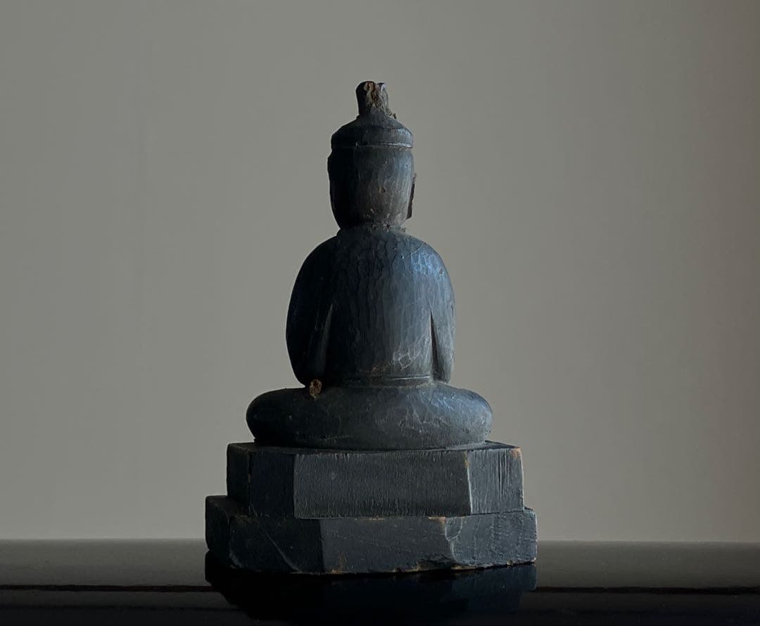 【眼光古格なる 木彫天神像 約8㎝ 江戸後期頃 陰陽道 民間信仰】郷土玩具仏像