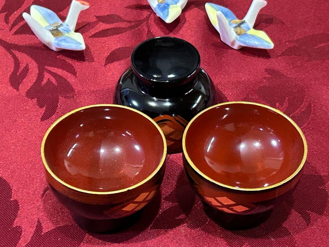 3名様　お晩酌　おもてなしセット　金箔ひょうたん盆付き　鶴や打出の小槌　未使用