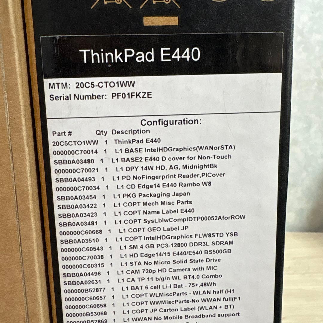 Lenovo 14インチ PC Windows8 Thinkpad E440