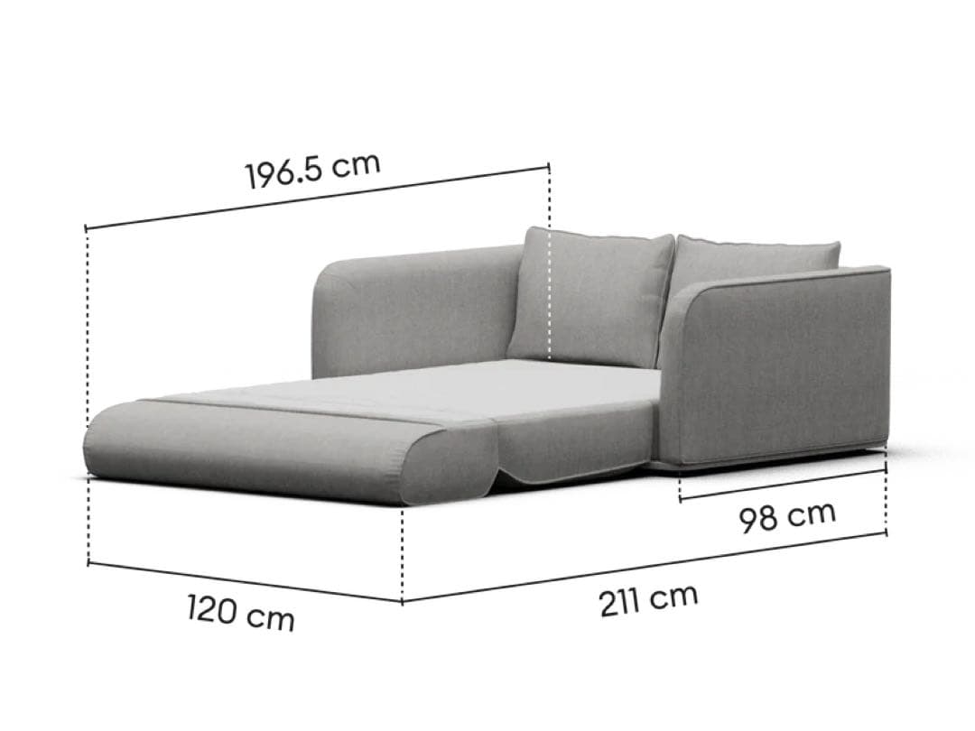 【美品】コアラソファーベッド CUSHY 2人掛け セミダブル ペッパーグレー