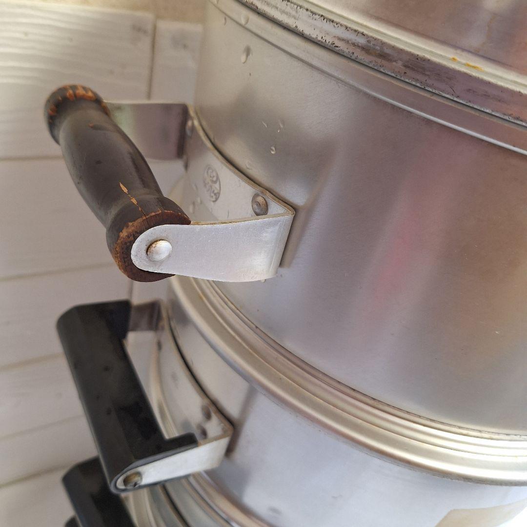 【昭和レトロ】ホクセイ アルミ蒸し器 28cm 3段（深型）大型 せいろ