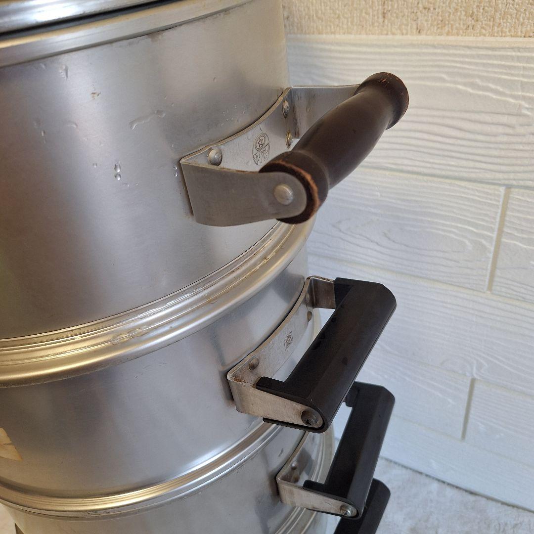 【昭和レトロ】ホクセイ アルミ蒸し器 28cm 3段（深型）大型 せいろ