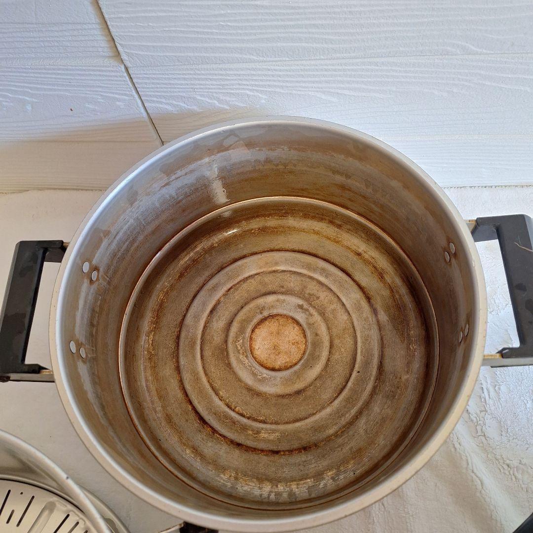 【昭和レトロ】ホクセイ アルミ蒸し器 28cm 3段（深型）大型 せいろ