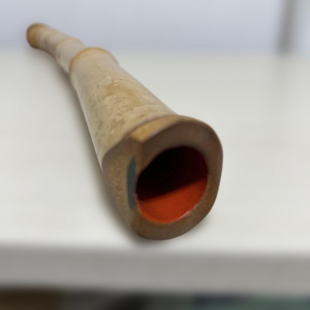 希少 尺八 琴古流 1尺7寸 5孔 雪銘あり 1印 根竹 和楽器 竹