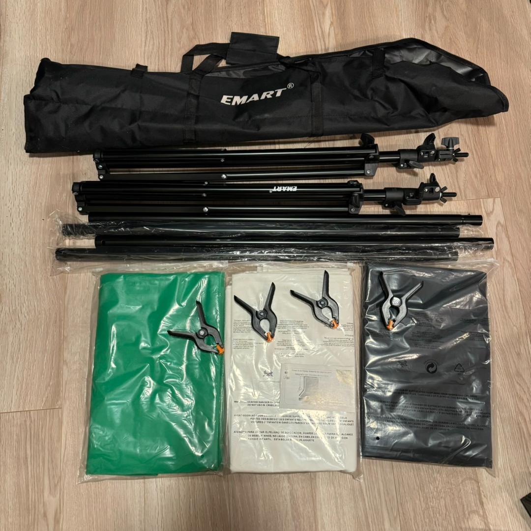 EMART 背景スタンド 260x300cm 白 黒 緑 グリーンバック撮影