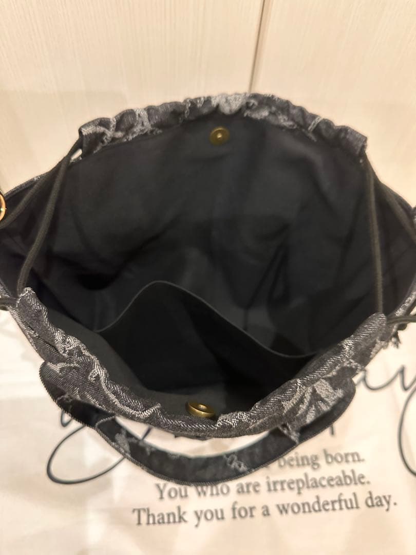 新品黒リボンデニムジーンズリメイクバック２点おまとめお取り置き用