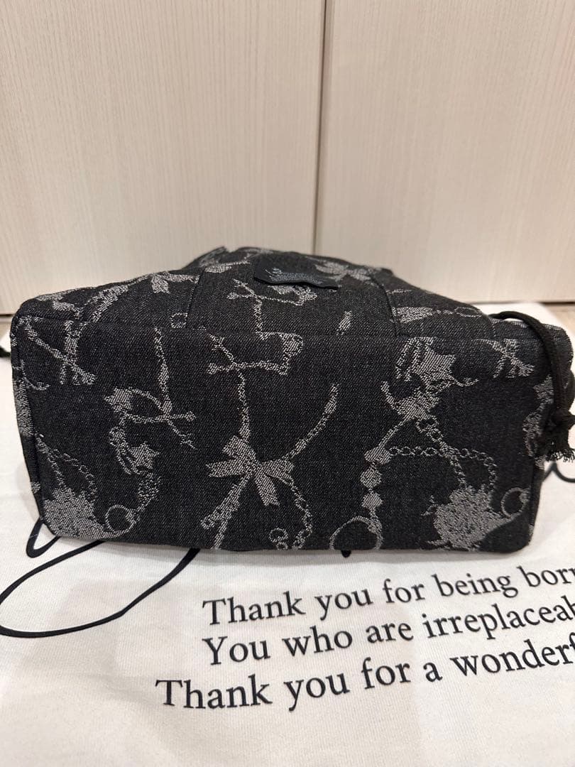 新品黒リボンデニムジーンズリメイクバック２点おまとめお取り置き用