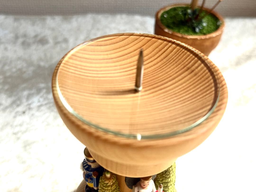 ［新品］ドイツ製　木製キャンドルスタンド　置き物　インテリア
