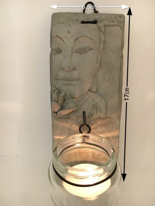 セメント 仏陀 壁掛け 花瓶 一輪挿し キャンドルホルダー