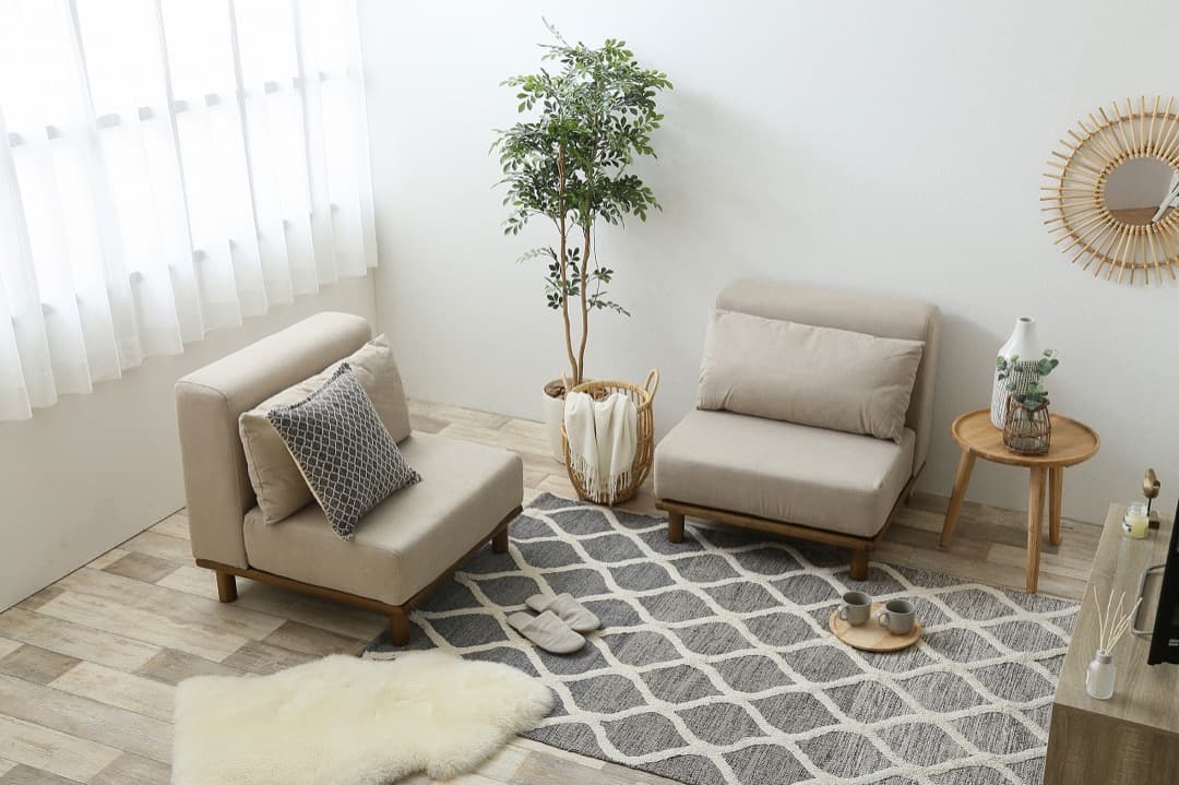 【送料無料】【1人掛け】 Ivy 1人掛けローソファ ファブリック生地 高品質