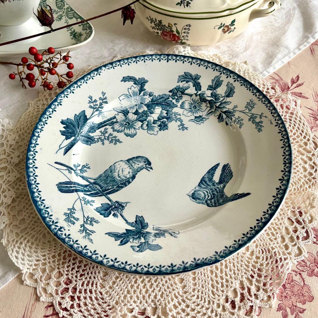 フランスアンティーク˚✧₊ ロンウィ❁ 19世紀後半 ディナープレート❁⃘ ˚✧