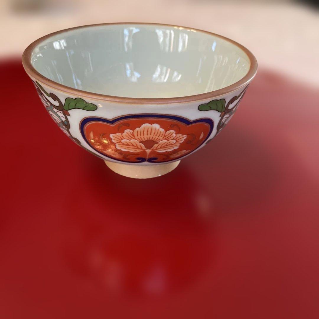 有田焼 南蛮絵変わり古伊万里 吉祥紋高級飯椀 茶碗揃 ご飯茶碗 ５客　未使用品