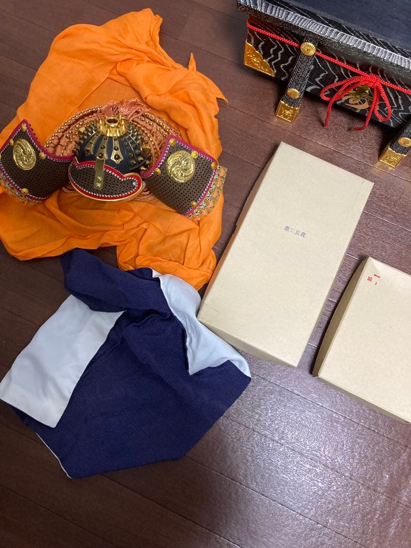 昭和レトロ 龍玉作 御飾兜 黒田長政 兜飾り 端午の節句 こどもの日 外箱あり