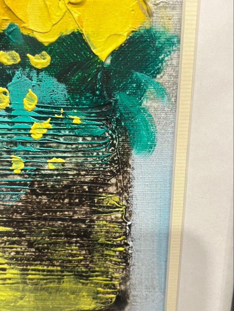 【送料込み】李松子　美術品　アート　絵画　フラワーアート　花絵