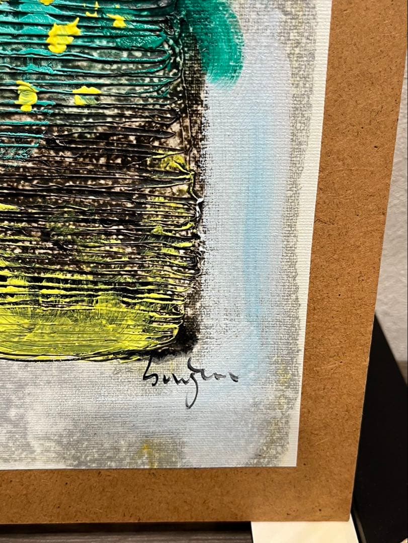 【送料込み】李松子　美術品　アート　絵画　フラワーアート　花絵