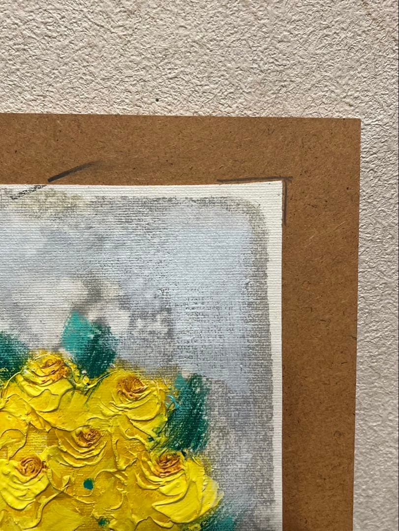 【送料込み】李松子　美術品　アート　絵画　フラワーアート　花絵