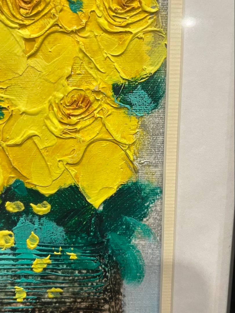 【送料込み】李松子　美術品　アート　絵画　フラワーアート　花絵