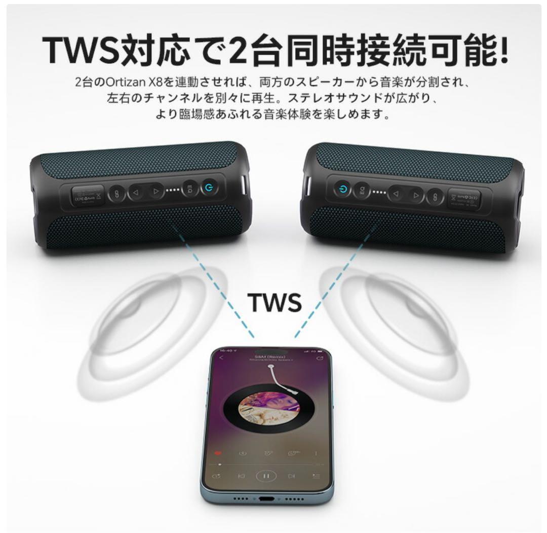 スピーカー Bluetooth ワイヤレススピーカー Ortizan-X8