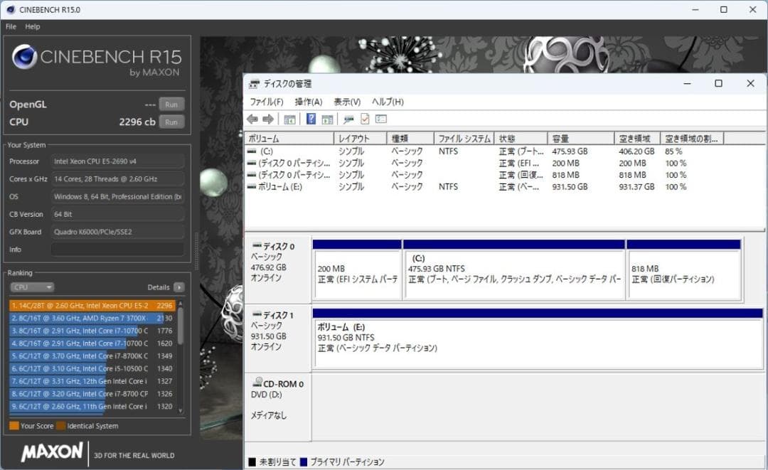初期保証XeonE5-2690v4 32G SSD512 QuadroK6000