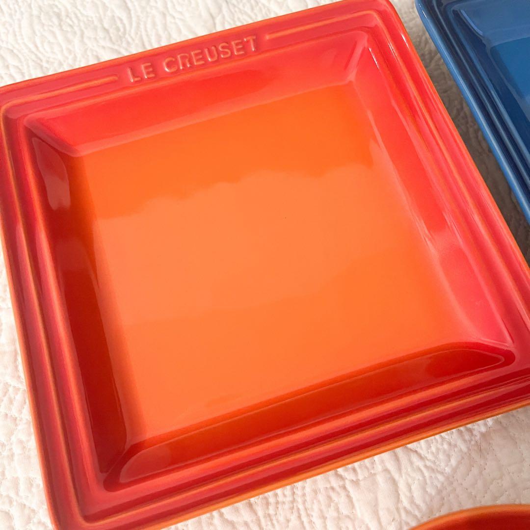 ⑨LE CREUSET スクエアプレートボウル 食器セット 4点 ルクルーゼ 皿