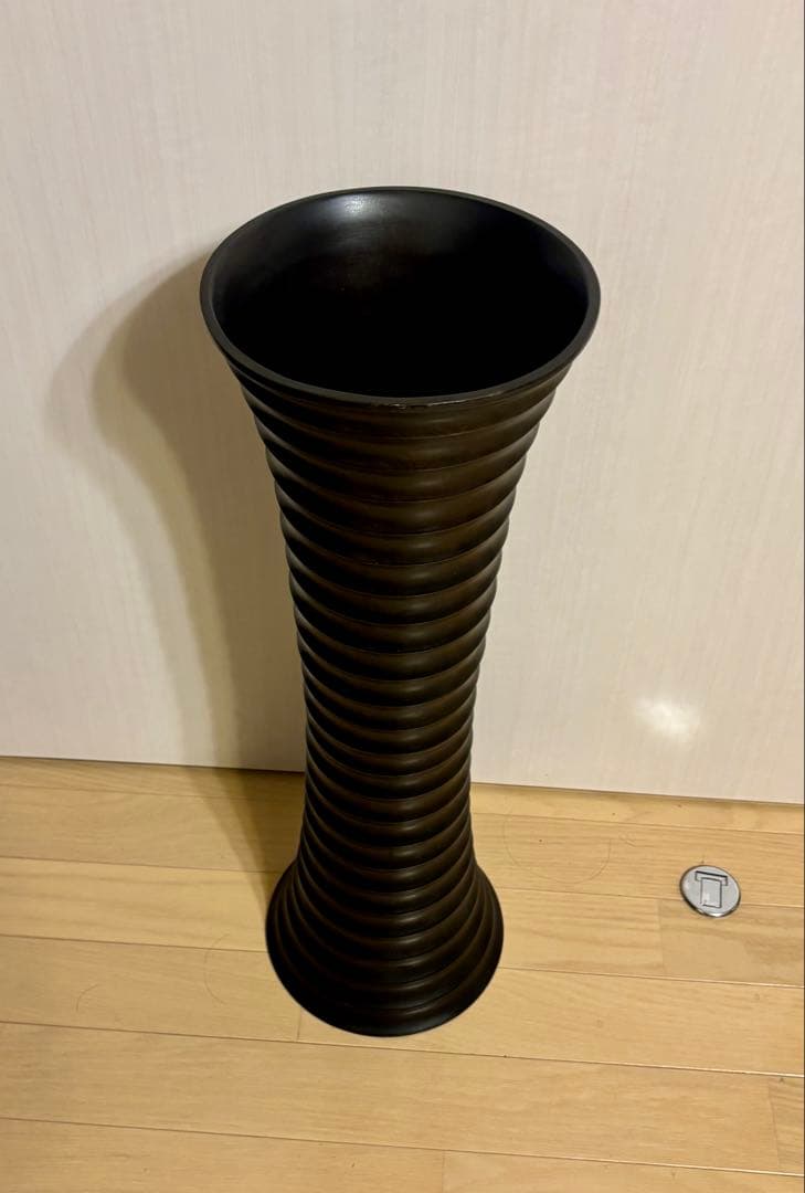 美品　アジアン雑貨 高さ61cm木製 モダンなフラワーベース
