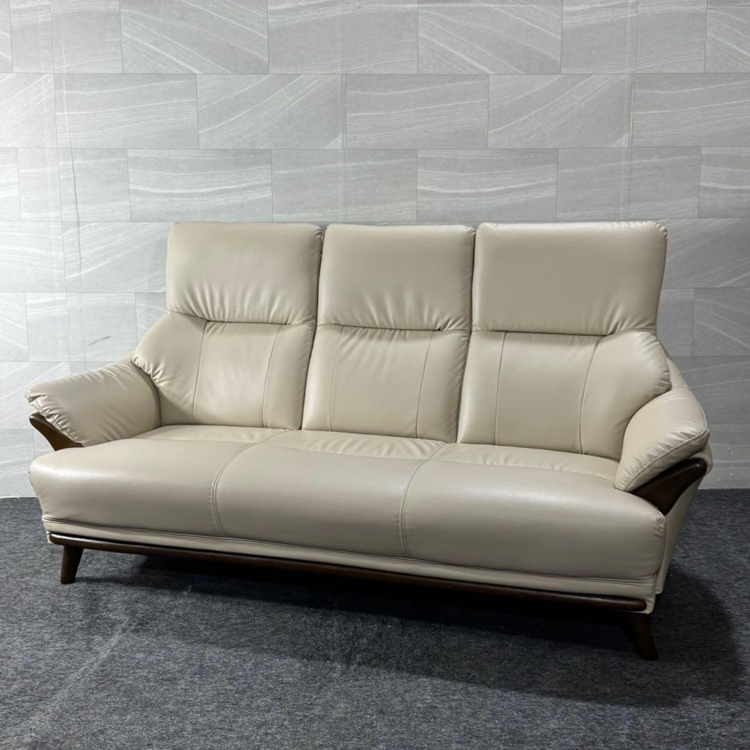 nitori ニトリ 3人用ソファ 革張りソファ 3人掛け ソファ d4859