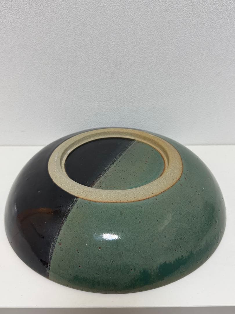 牛ノ戸焼　アンティーク　大皿　25cm 鳥取　染め分け　骨董品　民藝　中井窯