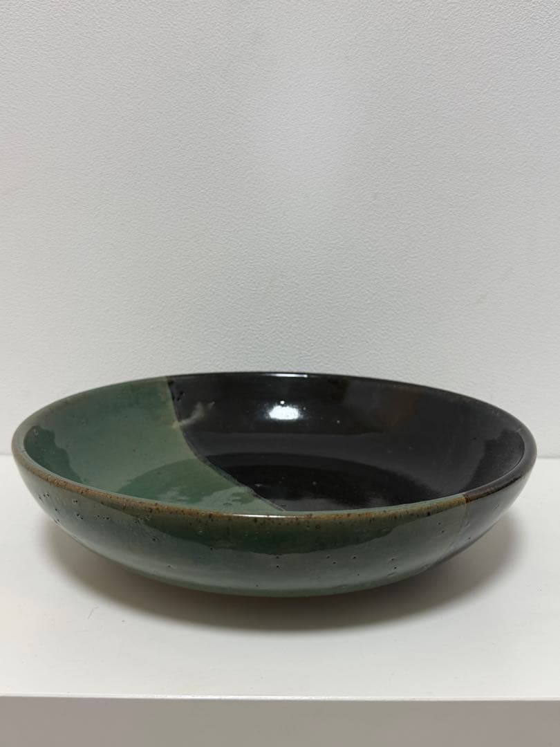 牛ノ戸焼　アンティーク　大皿　25cm 鳥取　染め分け　骨董品　民藝　中井窯