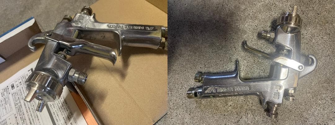 エアコンプレッサー 赤 圧力計付き スプレーガン付属