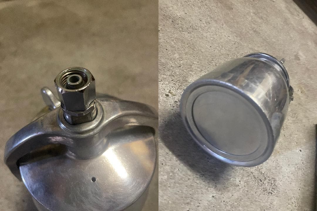 エアコンプレッサー 赤 圧力計付き スプレーガン付属