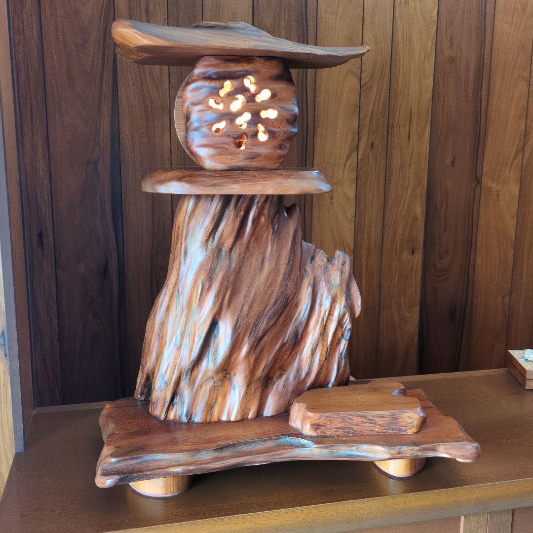 希少【美品】屋久杉 灯籠 間接照明 ランプ インテリア